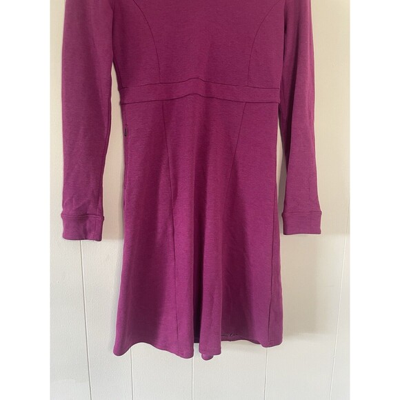 Toad & Co Dress Fuchsia Pink Long Sleeve Fit Flare Soft Outdoor Womens Small* - Picture 5 of 16